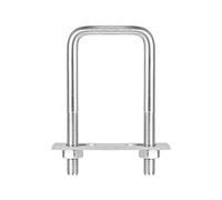 sourcing map Carré U-Boulons, 52mm(2.05") Interne Largeur 120mm Longueur M10 304 Inox Acier U Pince Boulon avec Écrous et Plaques, pour Bateau Remorque