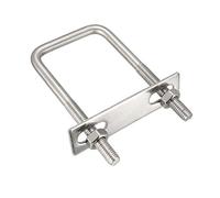 sourcing map Carré U-Boulons M8 50mm Interne Largeur 304 Inoxydable Acier avec Écrous Cadre Bretelles 1Pièces