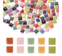 sourcing map Carreaux de mosaïque carrés de 9 mm, 300 g de carreaux de mosaïque en céramique émaillée en vrac pour vase, pots de fleurs, décoration d'aquarium, projet de jardin, loisirs créatifs