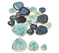 sourcing map Carreaux de mosaïque en céramique de 100 g pour travaux manuels, carreaux de céramique en vrac, bleu et vert pour kits de mosaïque, tapis de tasse