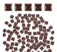 sourcing map Carreaux de mosaïque pour travaux manuels, 0,2 kg, carrés émaillés, 1 x 1 cm, pièces de mosaïque en céramique café en vrac pour bricolage, photos, bijoux faits à la main, décoration