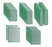 sourcing map Carte de Prototypage PCB Prototype Plaque Circuit Imprimé Double Face Kit (5 Dimensions - 4x6 5x7 3x7 6x8 2x8) pour Bricolage électronique Soudure Essai 50Pcs