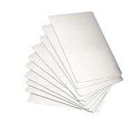 sourcing map Carte en Métal Blanche 100 x 60 x 0,4mm Plaque en Acier Inoxydable 201 Brossée pour Impression Gravure Laser Bricolage Argenté 15Pcs