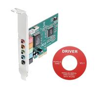 sourcing map Carte son PCIe, carte audio stéréo interne 5.1 24 bits avec boîtier d'ordinateur CD, carte adaptateur PCIe intégrée pour ordinateur de bureau, PC, ordinateur