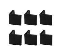 sourcing map Casquettes Pieds Jambes Meuble en Fer d'angle 40 x 40 mm Forme L en Plastique Capuchon d'extrémité Couvre Sol Protecteur Noir 6 pièces