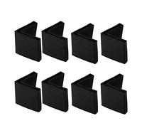 sourcing map Casquettes Pieds Jambes Meubles Patin Chaise Table Protection Plancher Angle Fer Patin L Forme PVC Noir 50mmx50mm 8pc