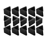 sourcing map Casquettes Pieds Jambes Meubles Patin en Fer Angle Meuble Couvre-Jambes en Caoutchouc Forme L 30 x 30 mm 15 pièces Noir