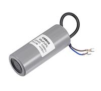 sourcing map CBB60 Marche Condensateur 60uF 250V AC 2 Fils 50/60Hz Cylindre 124x50mm avec Terminal pour Compresseur Eau Pompe Moteur
