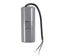 sourcing map CBB60 Marche Condensateur 60uF 450V AC 2 Fils 50/60Hz Cylindre 123x50mm avec Terminal pour Air Compresseur Eau Pompe Moteur