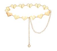 sourcing map Ceinture concho en métal occidental pour femme, tenue de concert de campagne pour robe de festival de musique, cœur uni, Doré, 0-2 (XS)