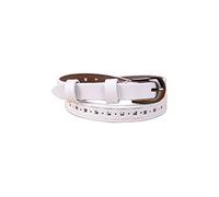 sourcing map Ceinture en cuir à boucle ardillon en alliage creux multi-trous sculpté pour femmes Blanc-étoiles 27-40 pouces