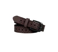 sourcing map Ceinture en cuir à boucle ardillon en alliage creux multi-trous sculpté pour femmes Coeur-brun 27-40 pouces