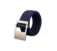 sourcing map Ceinture web en toile avec boucle coulissante en métal unisexe largeur 1 1/2 （3.81cm） Bleu Marine - Boucle Plate Taille unique
