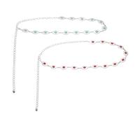 sourcing map Ceintures en chaîne de taille turquoise, ceinture de corps réglable en métal pour femme, taille unique, Métal non précieux, Agate