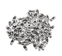 sourcing map Chaîne à Billes Connecteur 1.5mm Chaîne à Billes Fermoir Ondulation Clips Inox Acier Connexion Paquet de 100