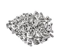 sourcing map Chaîne à Billes Connecteur 3.2mm Chaîne à Billes Fermoir Ondulation Clips Inox Acier Connexion Paquet de 100