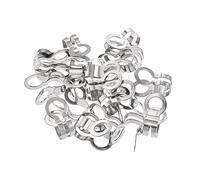 sourcing map Chaîne à Billes Connecteur 5mm Double Anneau Style Inox Acier Cercle Connexion Paquet de 20