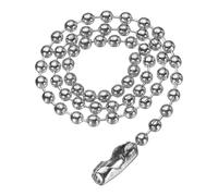 sourcing map Chaîne à billes en acier inoxydable - Collier à perles rondes avec connecteurs et fermoirs pour homme et femme - Fabrication de bijoux - Porte-clés, 13.8", Chaîne à billes