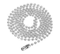 sourcing map Chaîne à perles rondes en fer avec connecteurs et fermoirs pour homme et femme - Fabrication de bijoux - Porte-clés, 17.7", Fer, Chaîne à billes