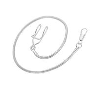 sourcing map Chaîne de montre de poche vintage en alliage avec fermoir mousqueton pour hommes, gilets, costumes et vêtements formels, Argenté.