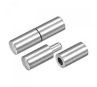 sourcing map Charnières à Souder sur Baril 50mm x 14mm Mâle à Femelle 201 Inox Acier Charnière Goupille pour Métal Domicile Barrière Porte Fenêtre 2 Paires