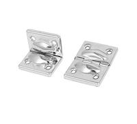 sourcing map 2pcs Charnière Porte Boîte à outils valise métal Couleur Ton Argent Support 44mmx30mm