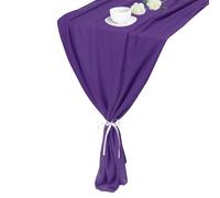 sourcing map Chemin de table en mousseline de soie de 3 m, violet foncé, 69,8 x 299,7 cm, léger et élégant, décoration de table romantique pour décoration de fête de mariage