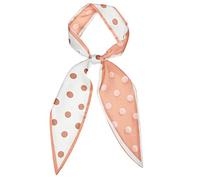 sourcing map Chic Polka Points Femme Foulard Maigre Foulard Cheveaux Cravate Ruban pour Sac Accessoire Gros point orange 120x5cm/47x2 pouces(LxW)