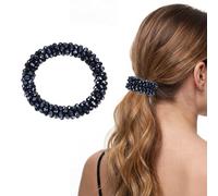 sourcing map Chouchous élastiques avec strass pour queue de cheval - Accessoires pour cheveux pour femmes et filles - Pour le quotidien, les fêtes - Bleu foncé