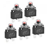 sourcing map Circuit Surcharge Protection 16A AC125/250V DC32V Bouton-poussoir Thérmique Coupe-circuit pour Air Compresseur avec Imperméable Capuchons 5pcs