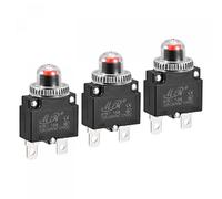 sourcing map Circuit Surcharge Protection 18A AC125/250V DC32V Bouton-poussoir Thérmique Coupe-circuit pour Air Compresseur avec Imperméable Capuchons 3pcs