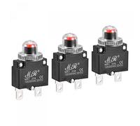 sourcing map Circuit Surcharge Protection 20A AC125/250V DC32V Bouton-poussoir Thérmique Coupe-circuit pour Air Compresseur avec Imperméable Capuchons 3pcs