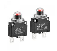 sourcing map Circuit Surcharge Protection 20A AC125/250V DC32V Bouton-poussoir Thérmique Coupe-circuit pour Air Compresseur avec Imperméable Capuchons 2pcs