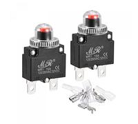 sourcing map Circuit Surcharge Protection Trousse 15A AC125/250V DC32V Bouton-poussoir Thérmique Coupe-circuit avec Imperméable Capuchons 2 Ensemble