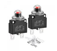 sourcing map Circuit Surcharge Protection Trousse 4A AC125/250V DC32V Bouton-poussoir Thérmique Coupe-circuit avec Imperméable Capuchons 2 Ensemble