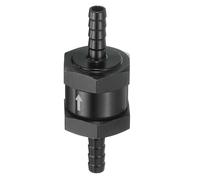 sourcing map Clapet anti-retour de carburant de 6 mm, anti-retour à sens unique, accessoires de contrôle en alliage d'aluminium pour essence, diesel, gaz, huile, air, eau, noir