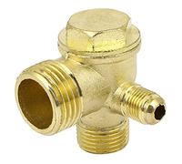 sourcing map Clapet Anti-retour de Compresseur d᾿Air 1/2" BSP x 3/8" BSP x 1/8" BSP Filetage Mâle (20,5mm x 16mm x 10mm) Valve Pneumatique à Sens Unique