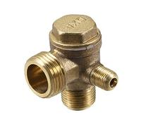 sourcing map Clapet anti-retour du compresseur d'air 90 degrés Filetage à droite Laiton 3/8PT x 1/2PT x M10