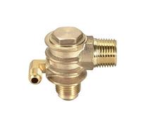 sourcing map Clapet anti-retour pour compresseur d'air, G1/2 x 3/4"-16 UNF x M10 filetage mâle, accessoire pneumatique à 3 voies, laiton