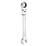 sourcing map liquet à tête flexible de 19 mm à tête rotative à 180° - Clés mixtes à cliquet métriques à 72 dents en acier au chrome vanadium à extrémité ouverte pour fixations, écrous et