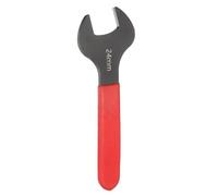 sourcing map Clé à extrémité ouverte simple 24mm Métrique Angle de décalage de 15 degrés Clé à fourche ouverte en forme de U Petite clé à tête plate noircie avec tige rouge pour réparation automobile