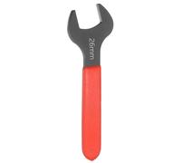 sourcing map Clé à extrémité ouverte simple 26mm Métrique Angle de décalage de 15 degrés Clé à fourche ouverte en forme de U Petite clé à tête plate noircie avec tige rouge pour réparation automobile