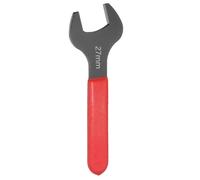 Sourcing map Clé à tête plate à extrémité ouverte unique métrique de 27 mm avec décalage de 15 degrés en forme de U rémaillère à tête plate ouverte à petit nez noirci avec tige rouge pour