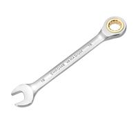 sourcing map Clé mixte à cliquet 16 mm métrique 12 points CR-V acier chromé allongé double boîte clés à cliquet avec 72 dents et clé à engrenage oscillante 5° Outil pour réparation