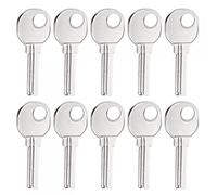 sourcing map Clé Vide, 28mm Longueur 2 Fente Laiton Nouveau Non Coupé Remplacement Outil Trou Rond 10 Pcs