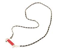 sourcing map Clip de téléphone en métal, lanière de téléphone à bandoulière en cuir synthétique blanc, Rouge/or, 119