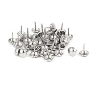 sourcing map Clou Tapissier 7/16-pouce Diamètre Fer Ameublement Bombé Clou Ameublement Meuble Argenté 40pcs