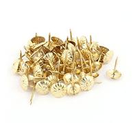 sourcing map Clou Tapissier 7/16 pouce Diamètre Fer Chrysanthème Clou Punaise Doré 60Pcs