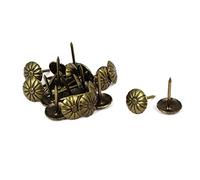 sourcing map Clou Tapissier 7/16 Pouce Diamètre Fer Punaise Clou Ameublement Meuble Bronzé 20Pcs
