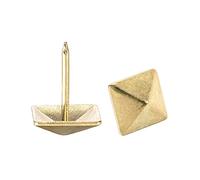 sourcing map Clou Tapissier Clou Ameublement Clou Meuble Punaise Pointe Tapissier Tapis Décoration 12mm Carré Tête 17mm Hauteur épingles Doré 50 Pcs
